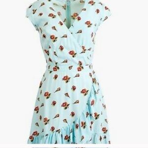 BRAND NEW J. Crew Turquoise Rose Floral Wrap Mini